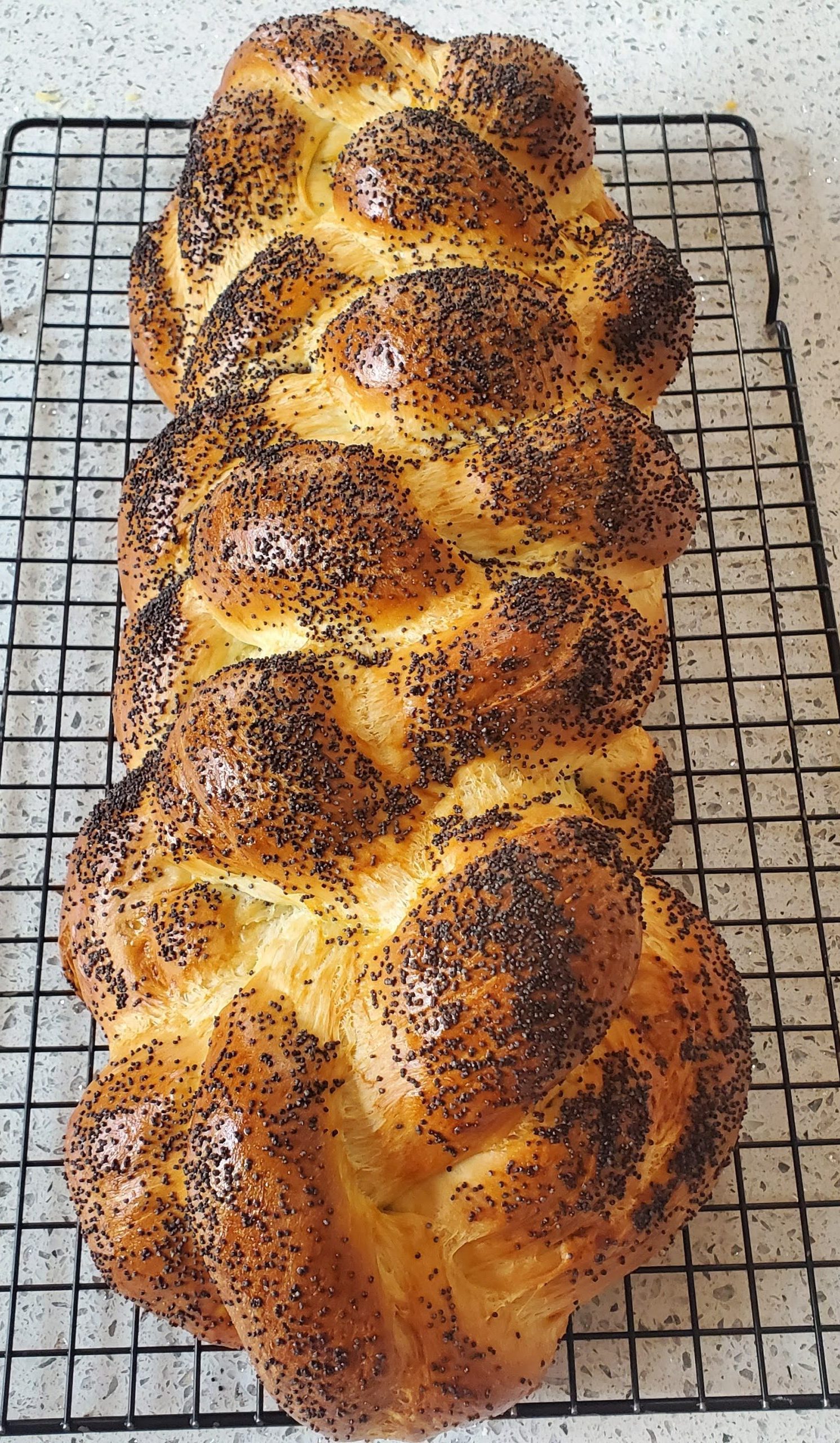 Challah a little too big for the pan but smells great! : r/Breadit